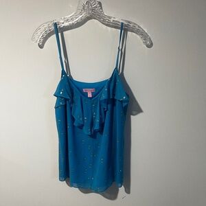 Lilly Pulitzer Silk & Metallic Top